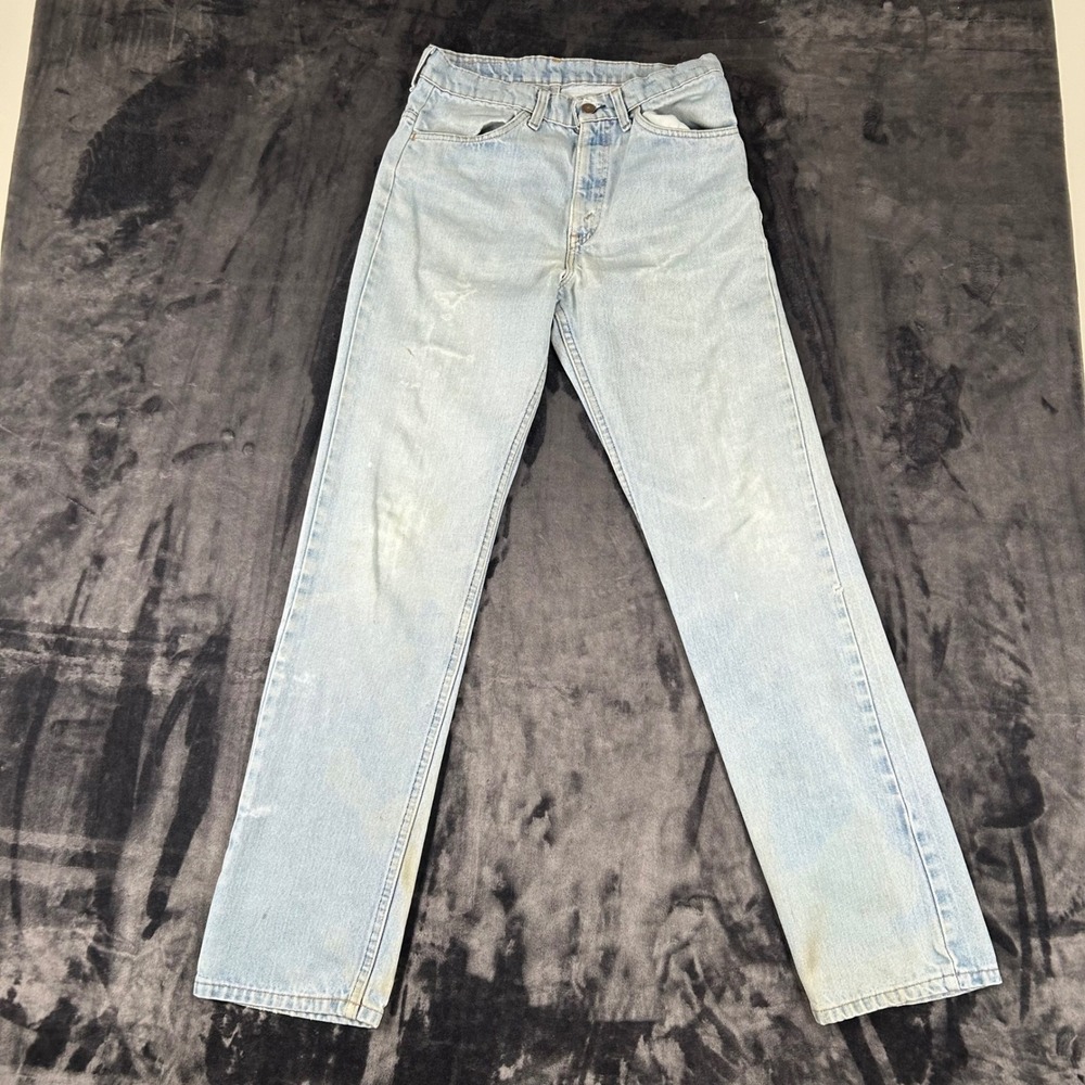 Levis Orange Tab Jeans Mens 28x31 Light Wash Vintage Straight Leg Distressed